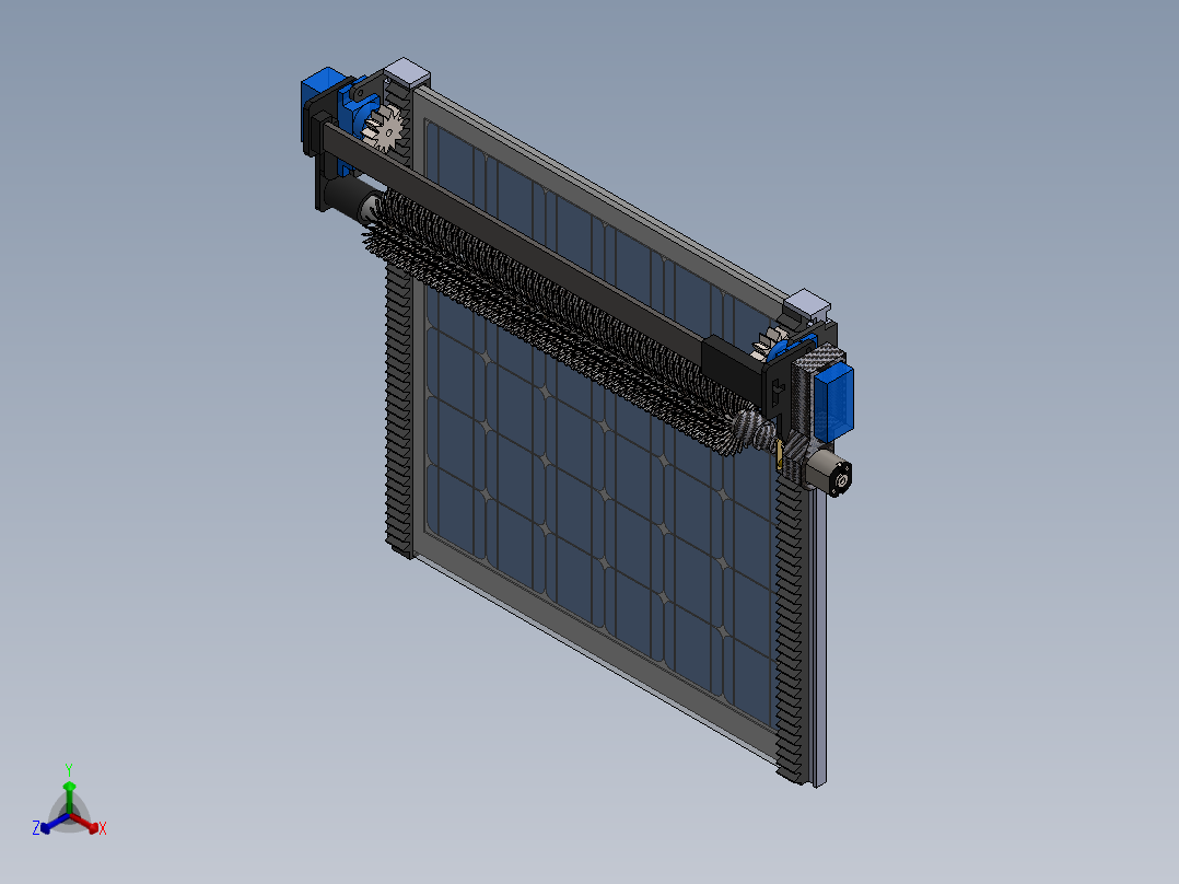 太阳能清扫光伏清扫机器人正等轴测图