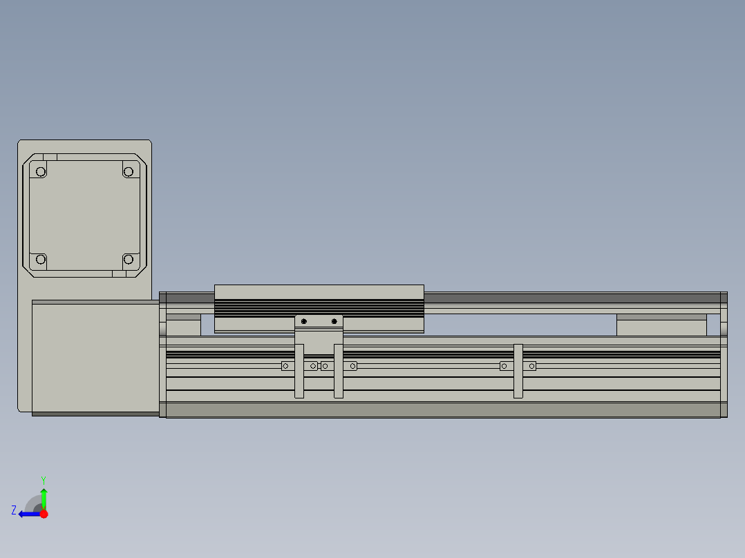 直线模组LHB17-L40-S100-LU设计图纸右视图