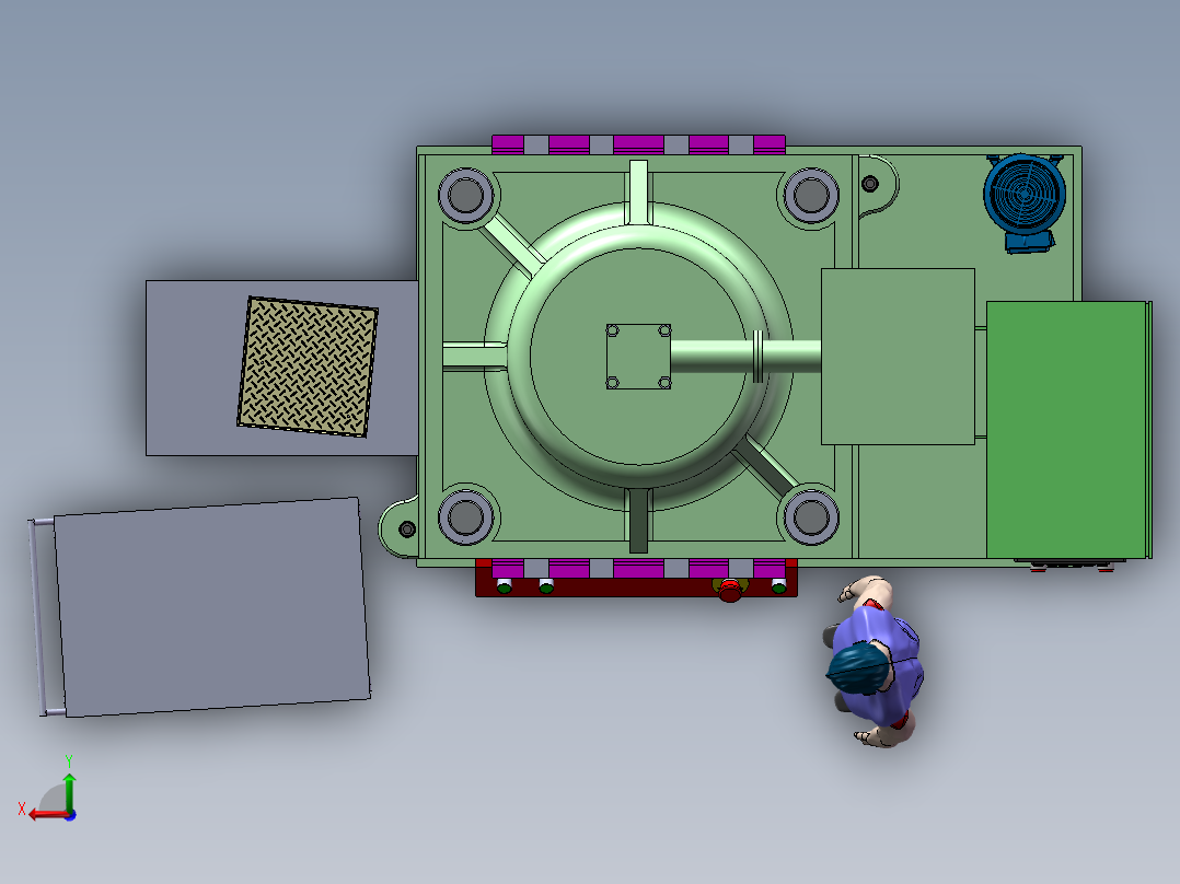 800T重型压制橡胶机后视图