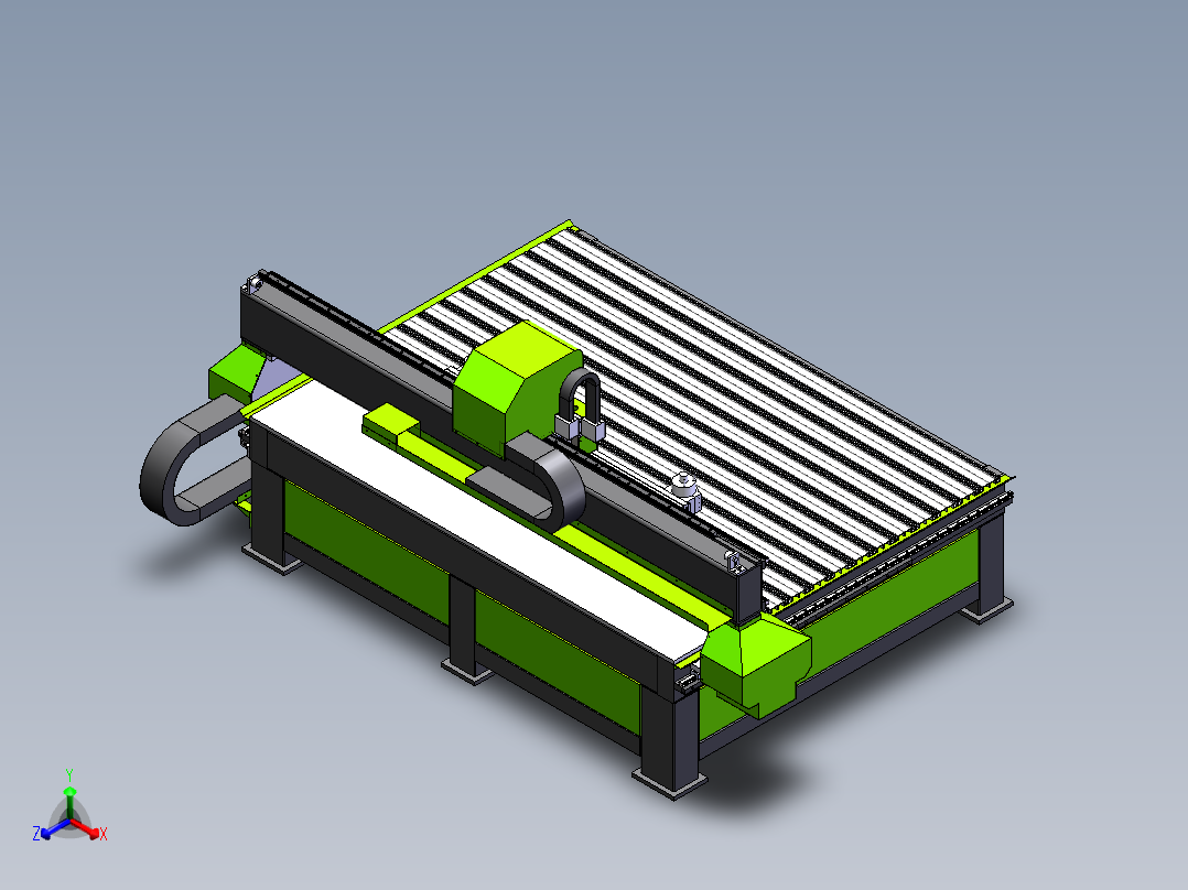 2513多头雕刻机sw18可编辑正等轴测图