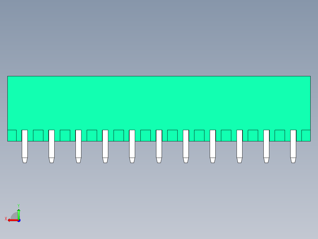DEGSON 2EDG 系列 5.0mm 可插拔接线端子组-2EDGVC-5.0-11P-14-00AH后视图