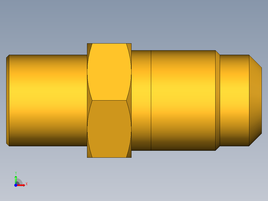 扩口式工业通用硬管接头Flare To Solder 43F-4-4前视图