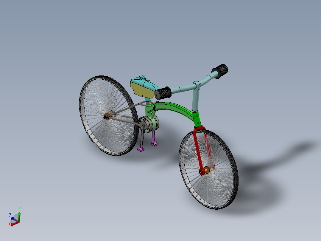 32---<span style='color: red'>自行车</span>模型sw2016三维图纸模型设计图纸