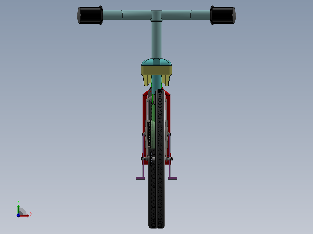 32---自行车模型sw2016三维图纸模型设计图纸前视图
