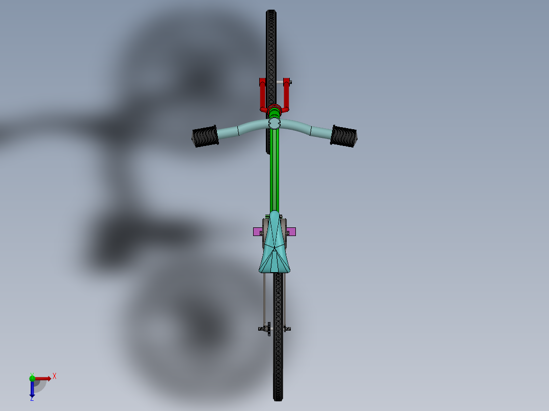 32---自行车模型sw2016三维图纸模型设计图纸俯视图