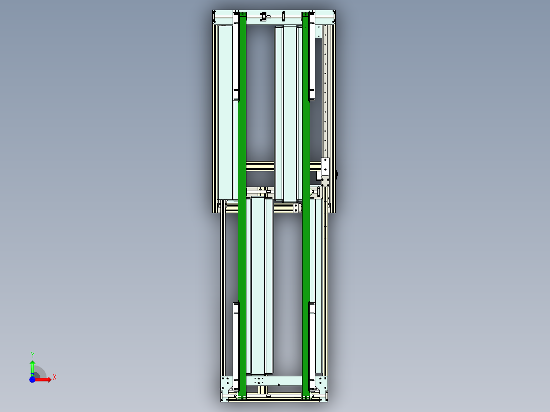 Belt Conveyor带式输送机皮带传送机3D数模图纸 STP格式前视图