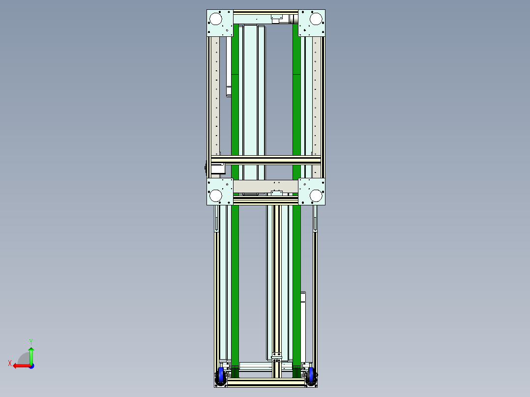 Belt Conveyor带式输送机皮带传送机3D数模图纸 STP格式后视图