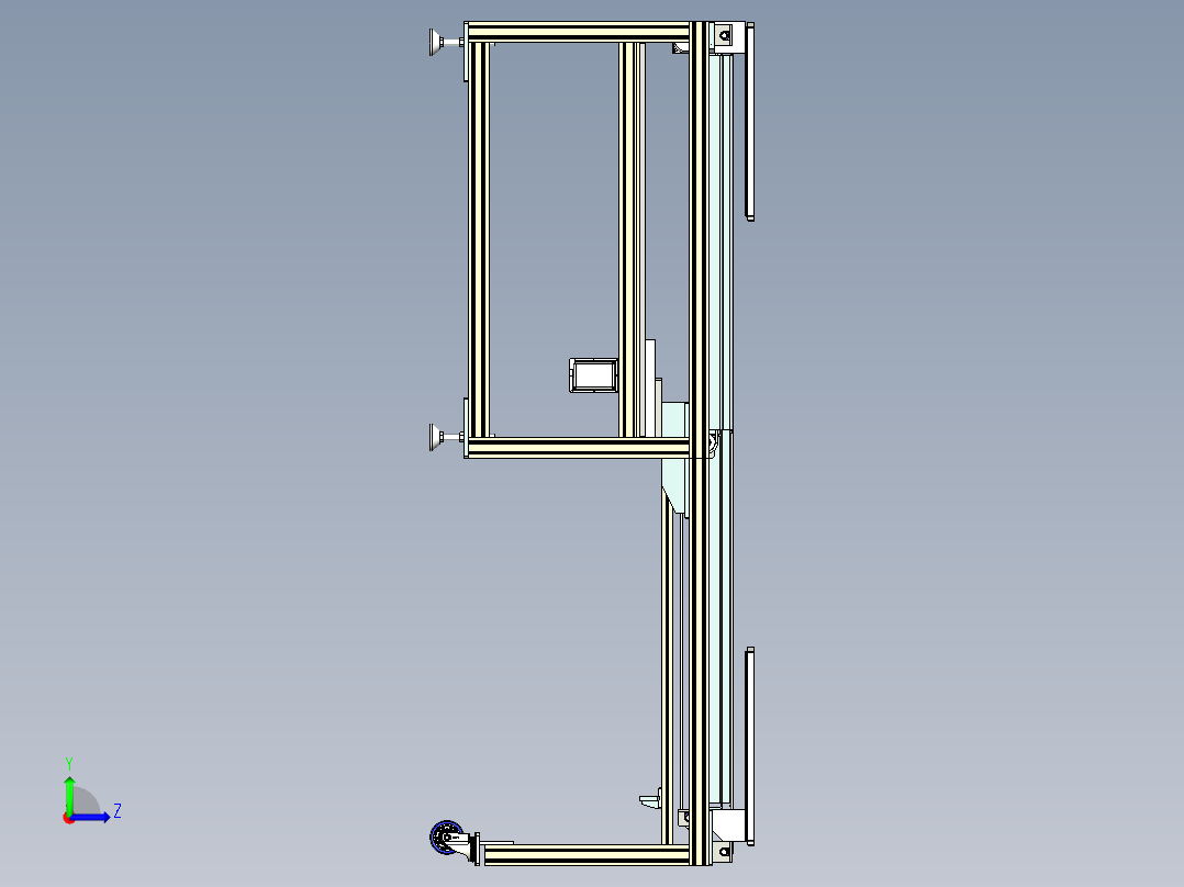 Belt Conveyor带式输送机皮带传送机3D数模图纸 STP格式左视图