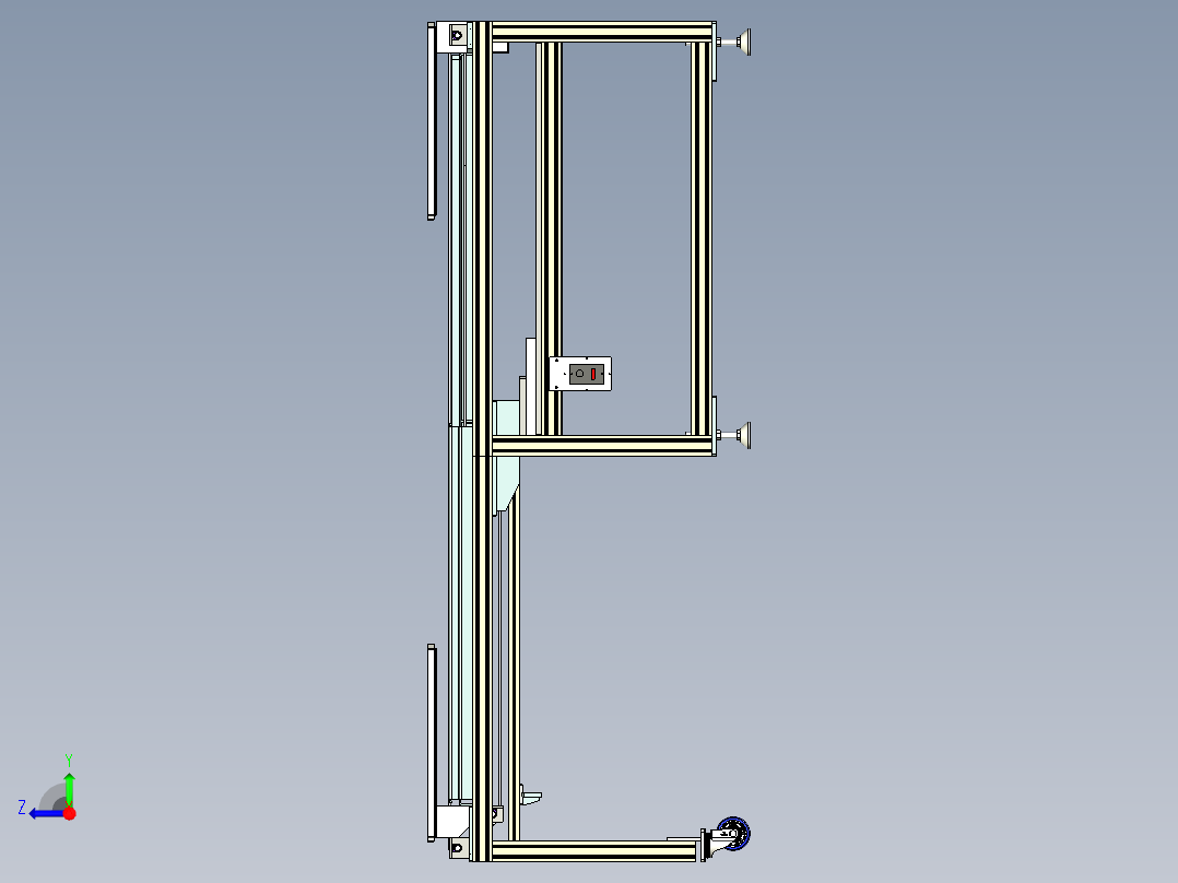 Belt Conveyor带式输送机皮带传送机3D数模图纸 STP格式右视图