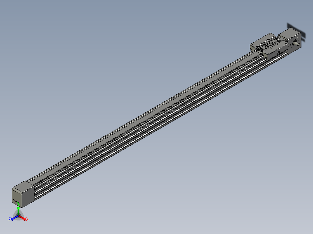 威洛博直线电机模组EB6-L140-S1400-光轴正等轴测图