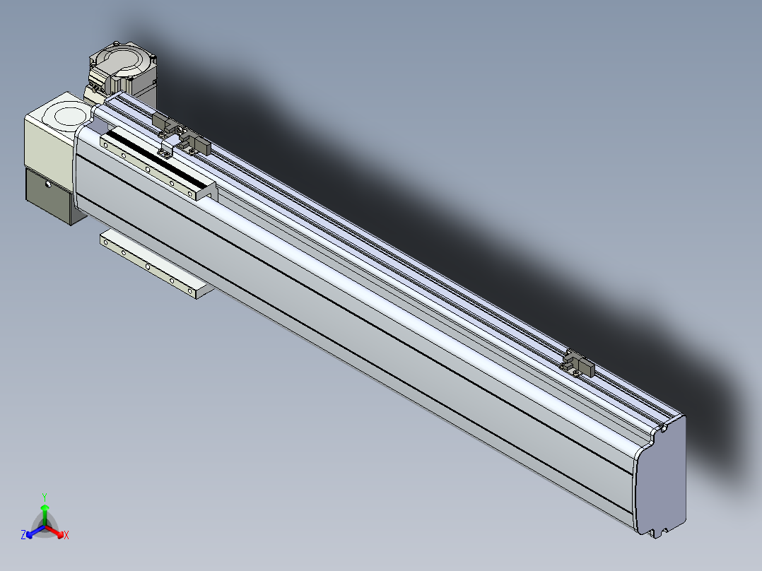 同步带滑台-半封闭B13H-L45-S550-LD-P40-D3正等轴测图