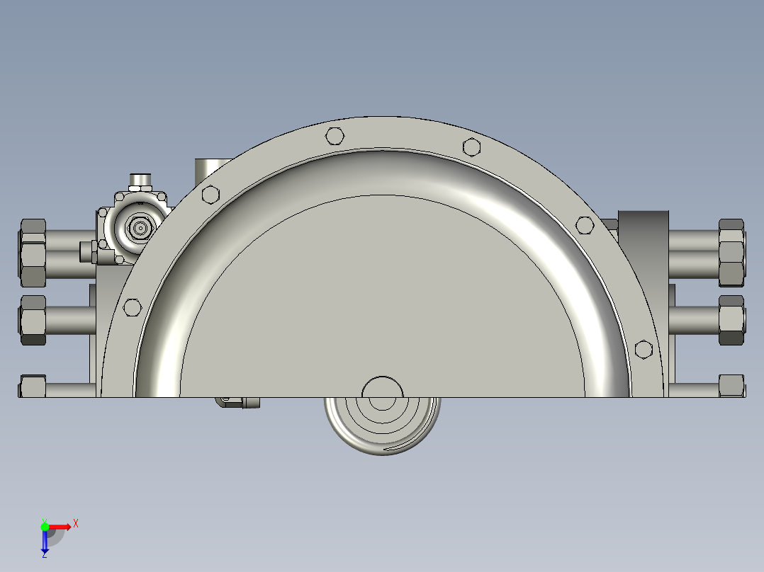 气动隔膜调节阀低温流量调节阀剖切详细结构俯视图