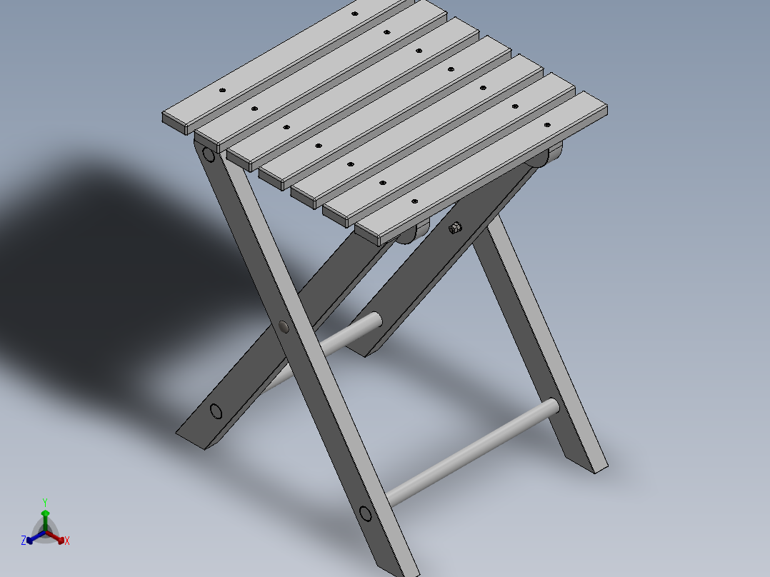 折叠桌子CAD-SolidWorks-step格式