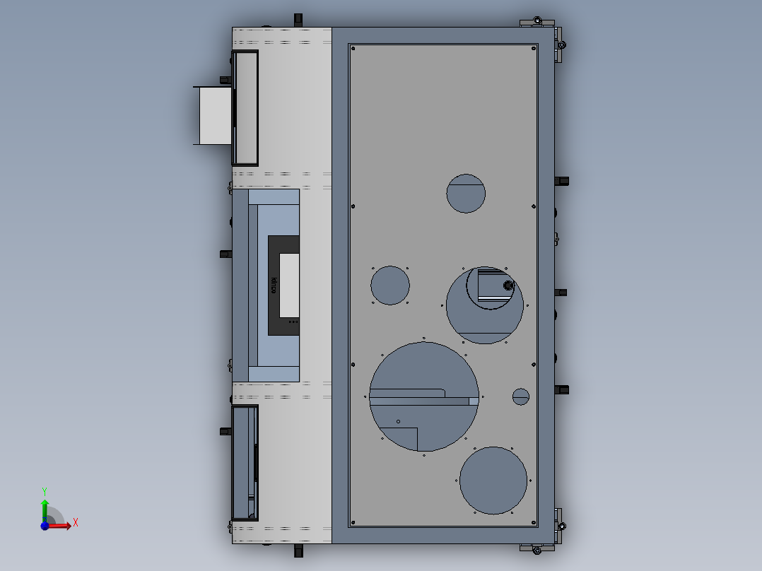 铜线分离设备机壳前视图