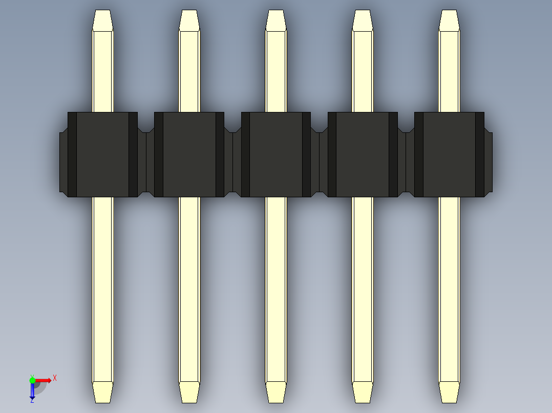 彩色公头100mil（2.54mm）系列-DS1021_black_3x05p_100mil_Type1_rev1.0俯视图