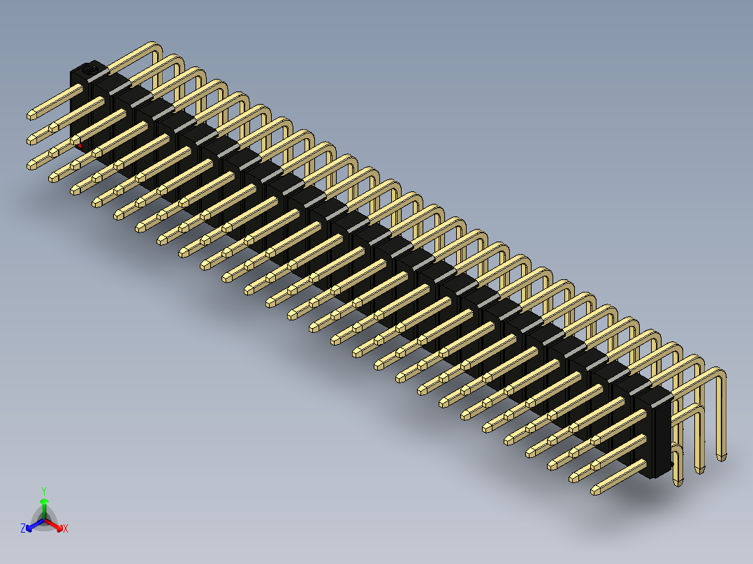 彩色公排针 100mil 2.54mm 系列-DS1022_black_3x27p_100mil_TypeD_rev1.0