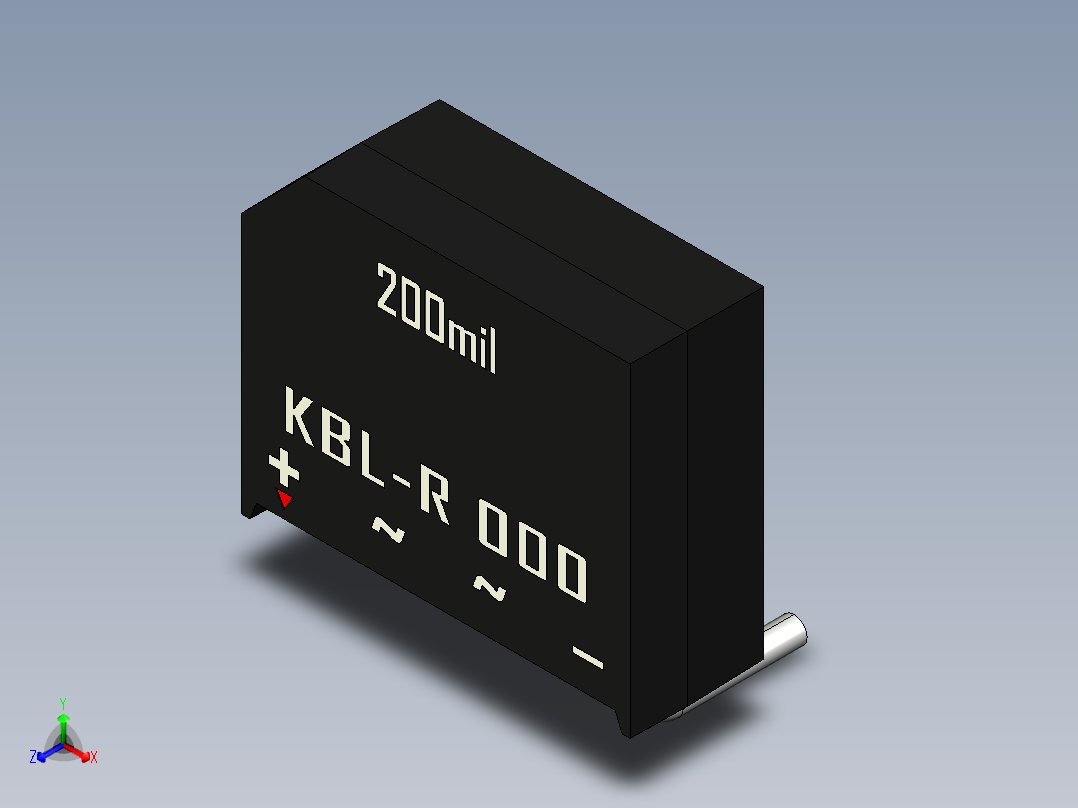桥式整流器-KBL-R正等轴测图