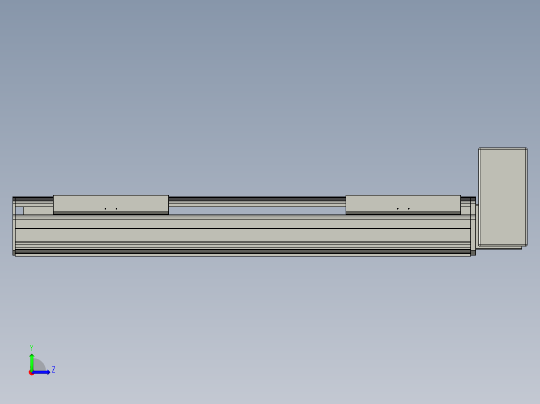 直线模组LHB21-L40-S550-LU设计图纸左视图