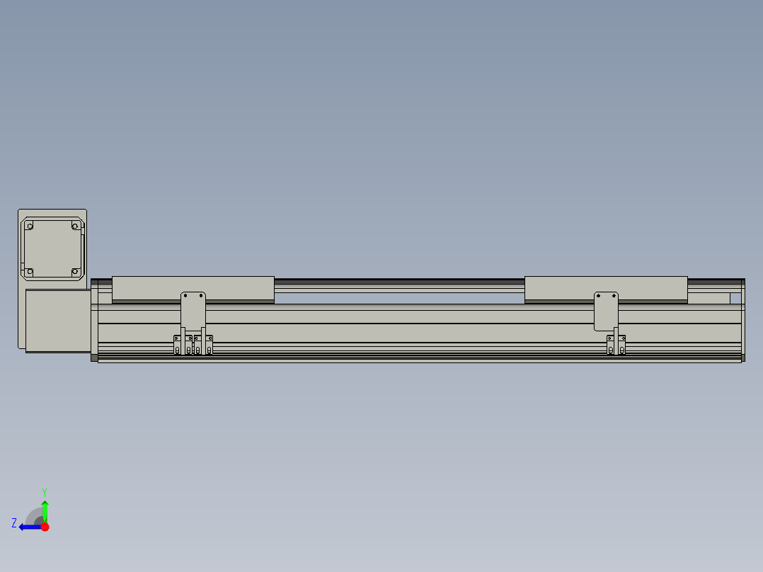 直线模组LHB21-L40-S550-LU设计图纸右视图