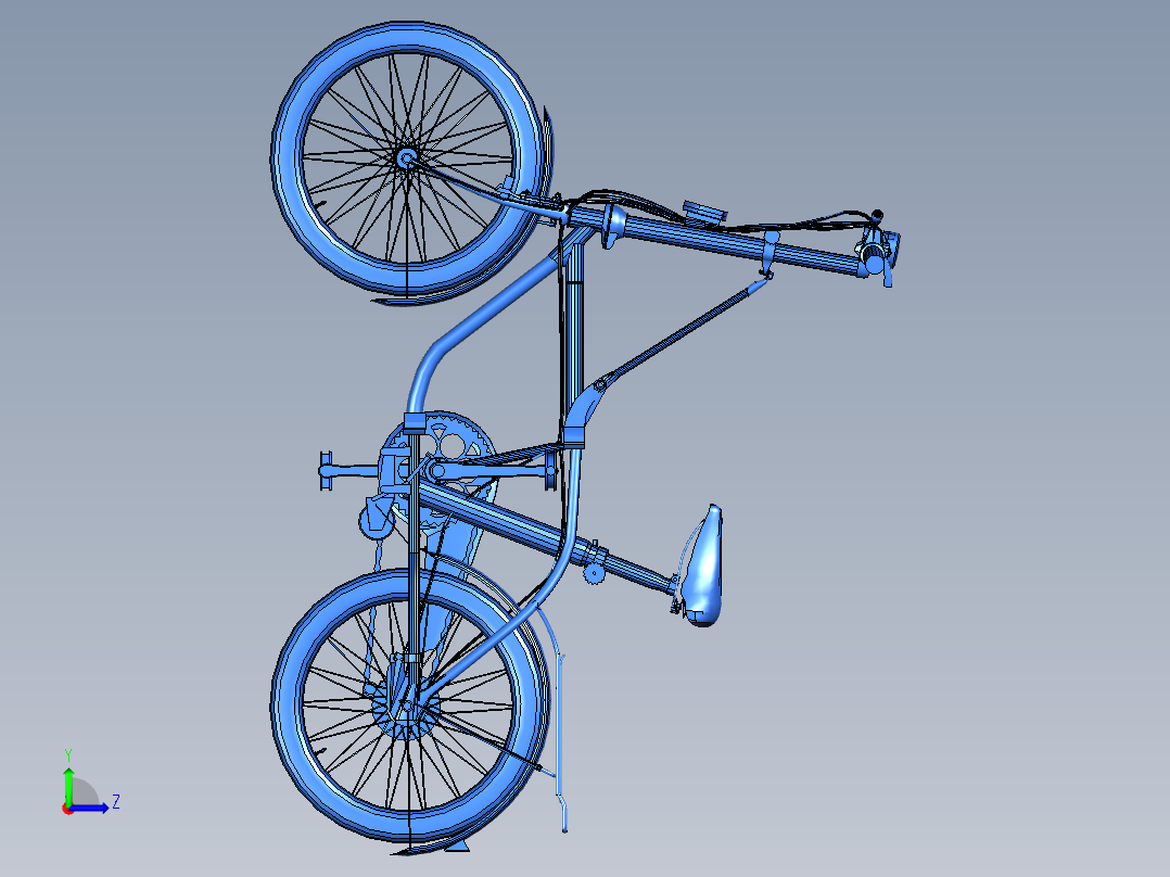 71---可折叠自行车模型UG 7.0三维图纸模型设计图纸左视图