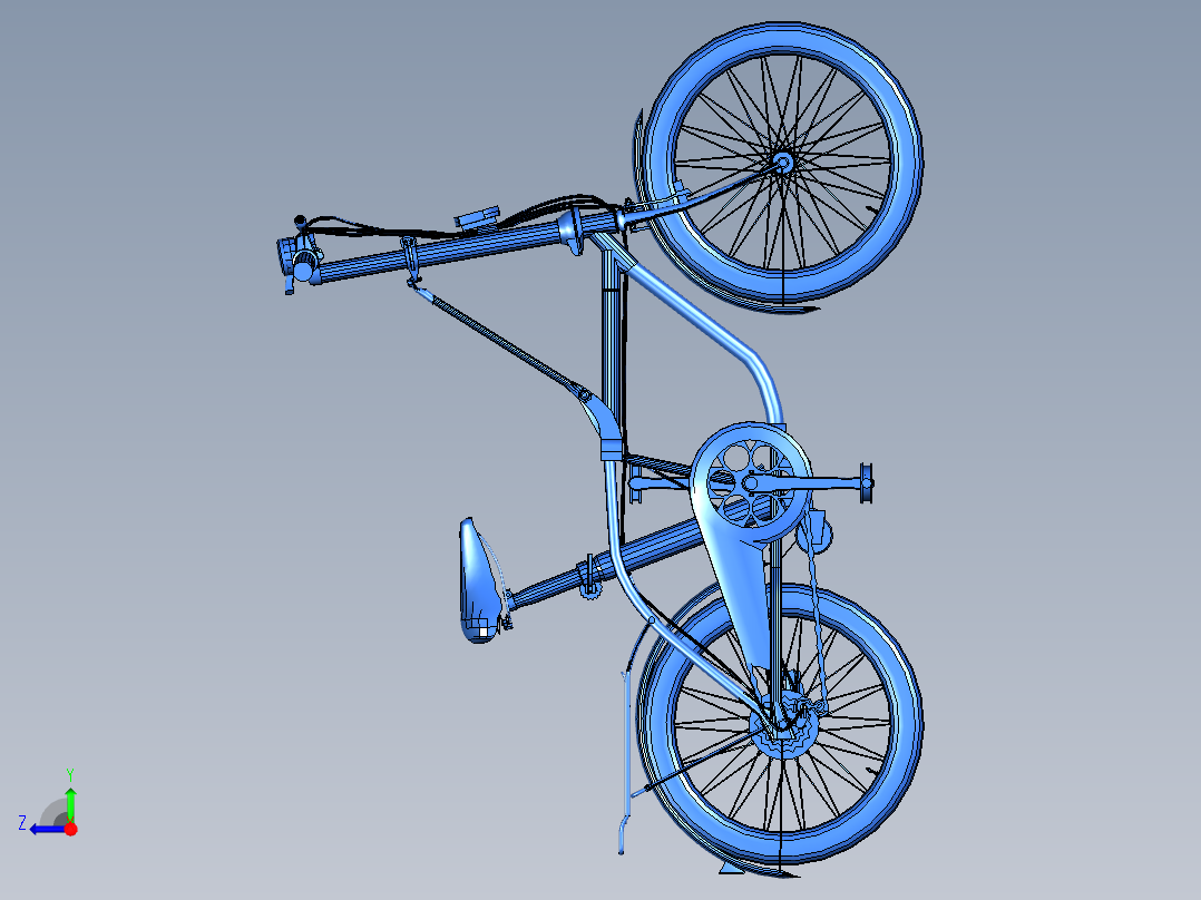 71---可折叠自行车模型UG 7.0三维图纸模型设计图纸右视图
