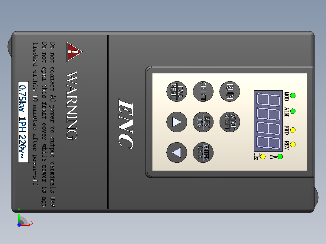 易能EDS800-2S0007XY1变频器0.75kw==565947==30前视图