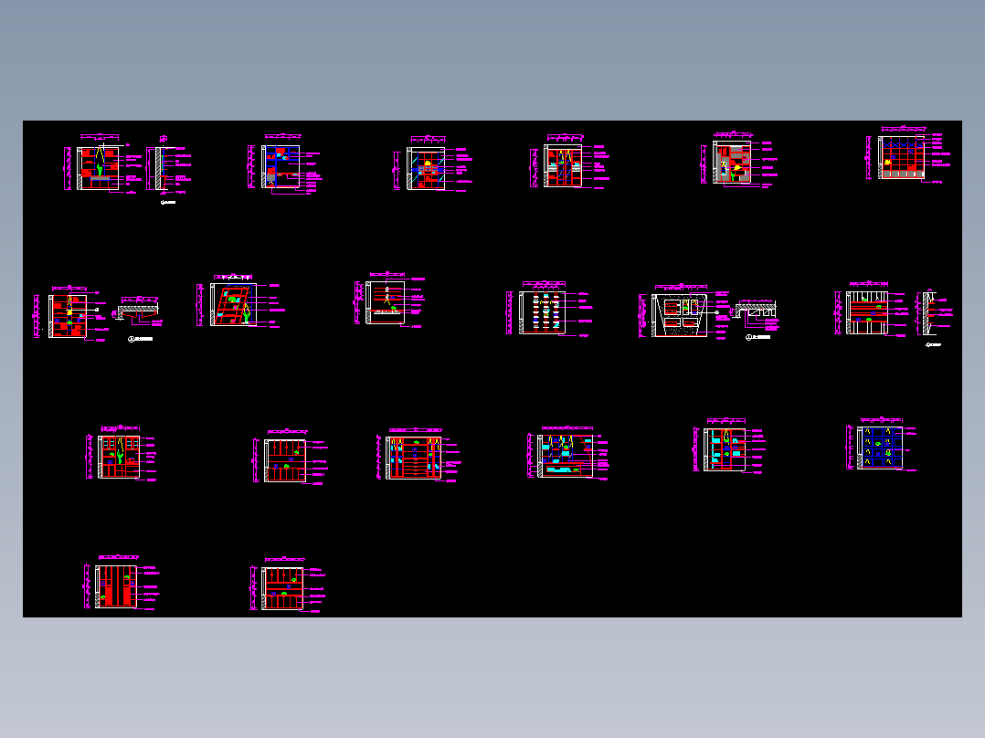 电视背景墙.玄观.书柜详图