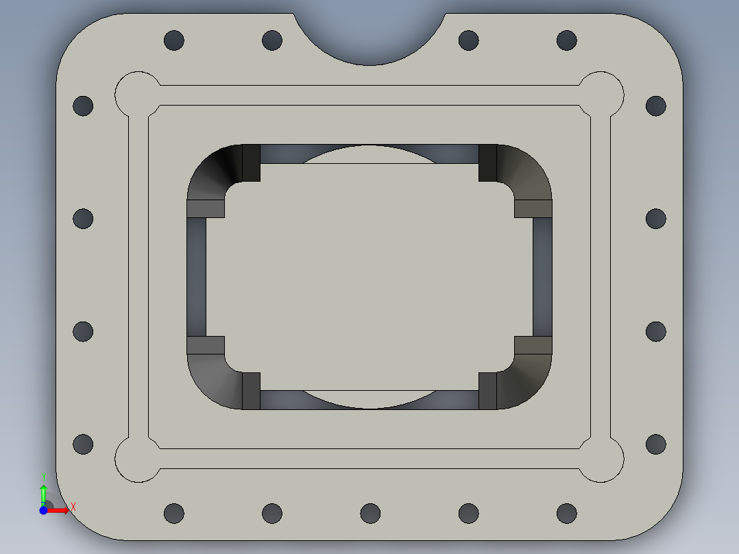 方形多轴器壳体前视图