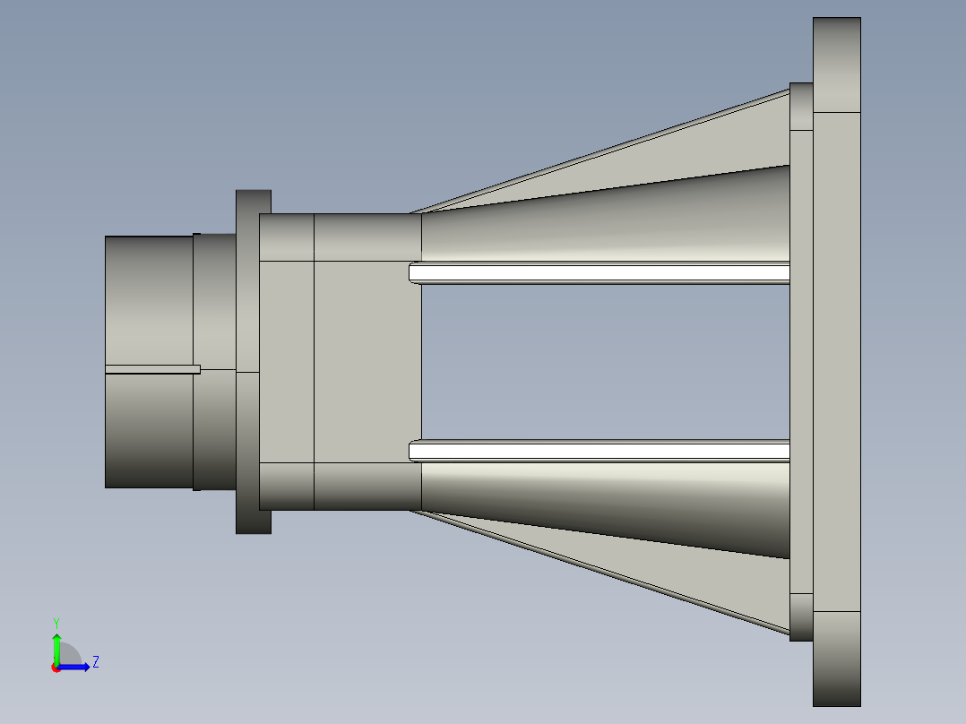 方形多轴器壳体左视图
