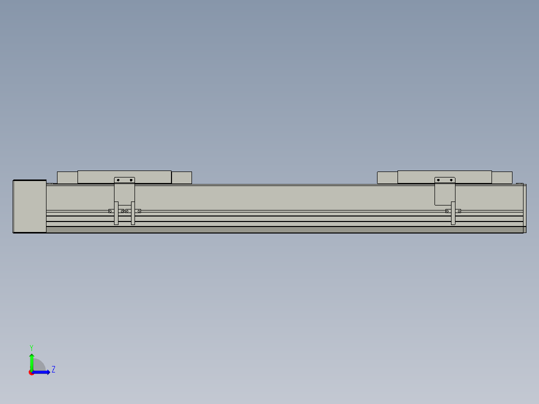 直线模组LHC17-S500-R设计图纸左视图