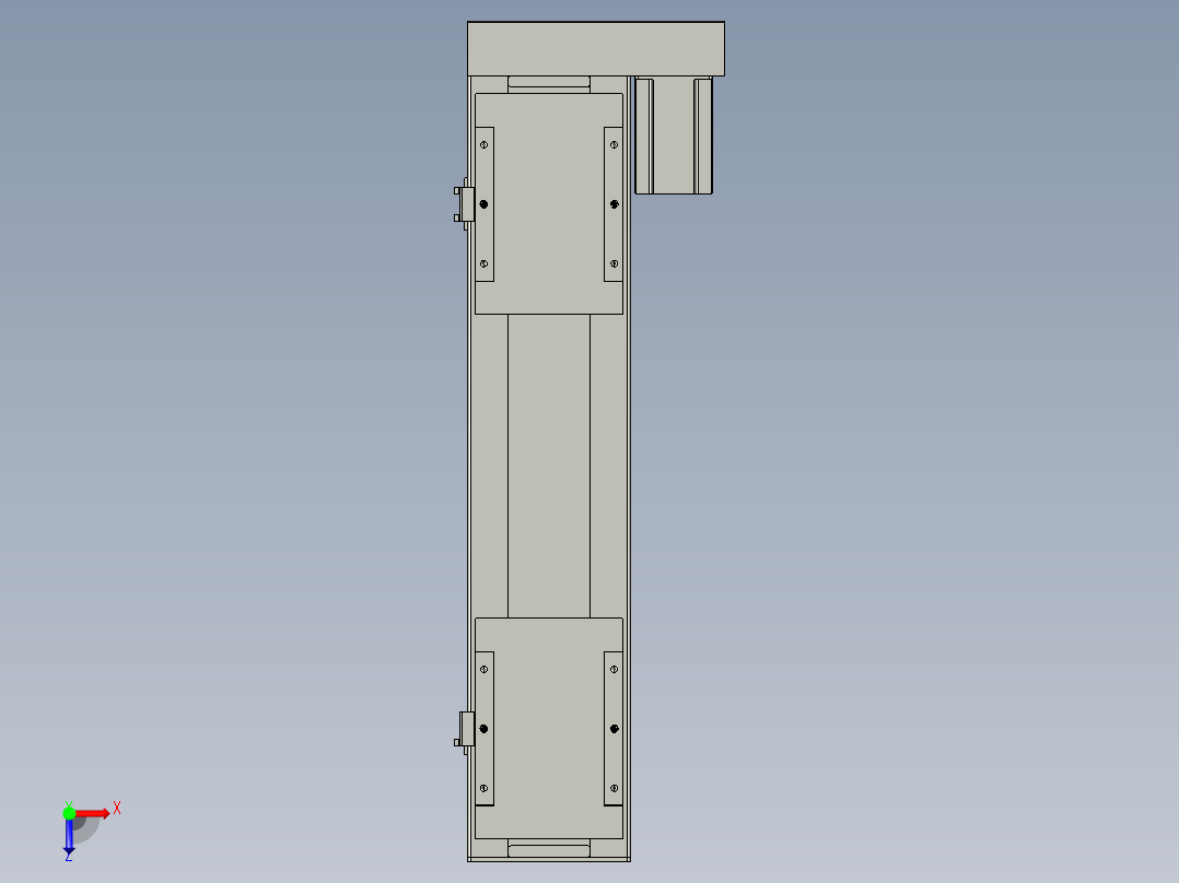 直线模组LHC17-S500-R设计图纸俯视图