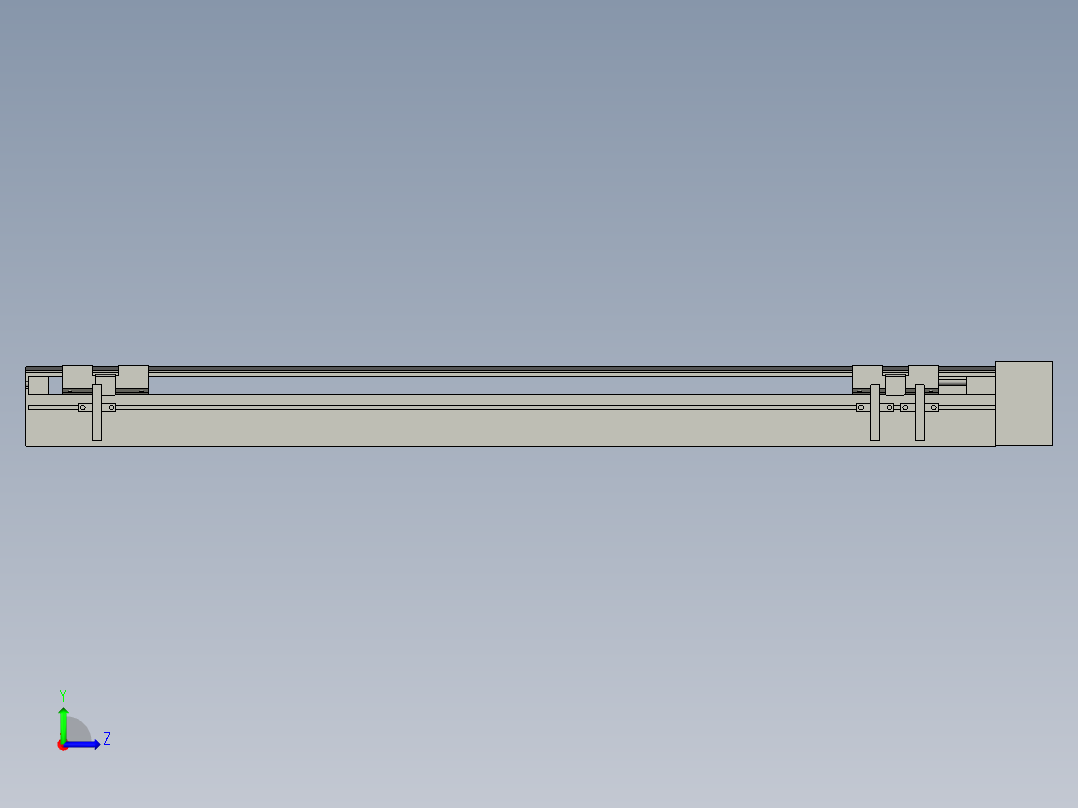 直线模组LHA6-S550-L-100W(16丝杆)设计图纸左视图