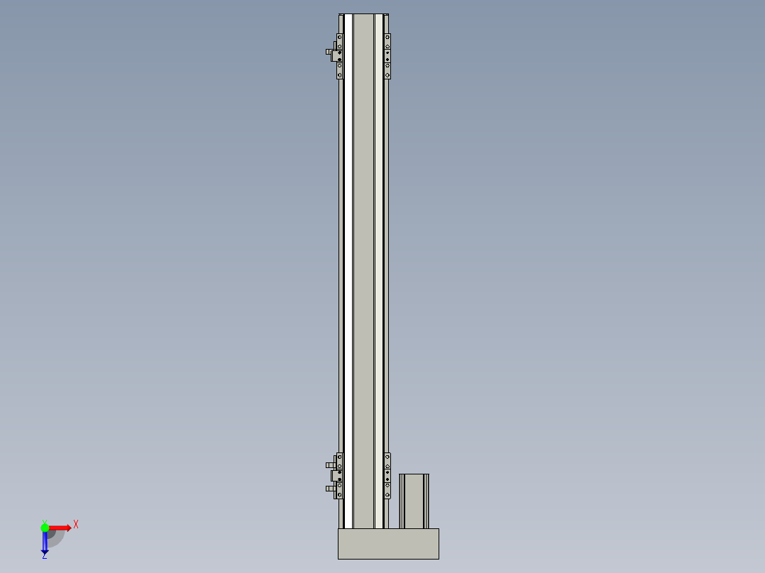 直线模组LHA6-S550-L-100W(16丝杆)设计图纸俯视图