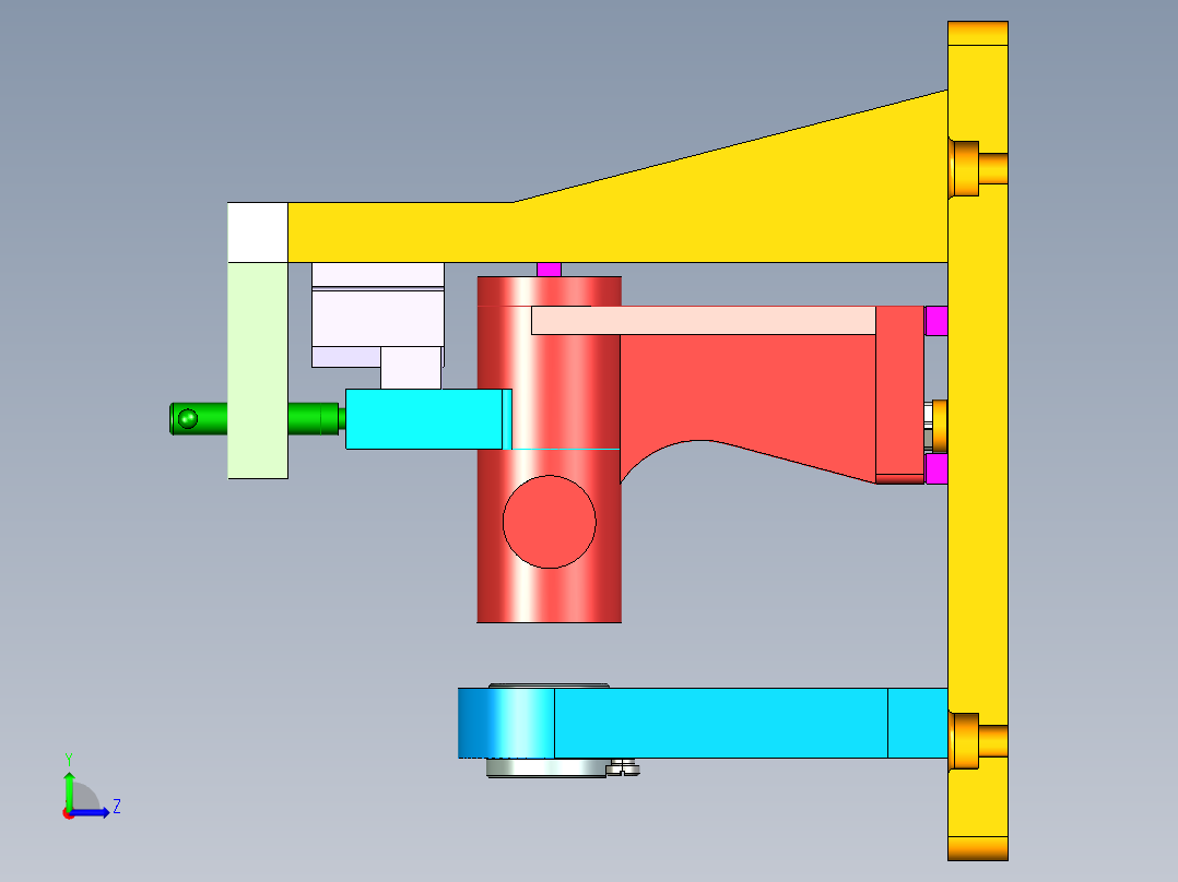 支架铣底面夹具 (2)左视图
