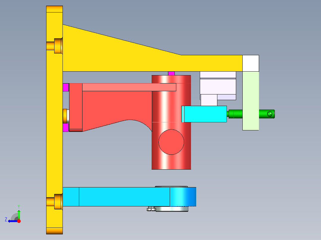 支架铣底面夹具 (2)右视图