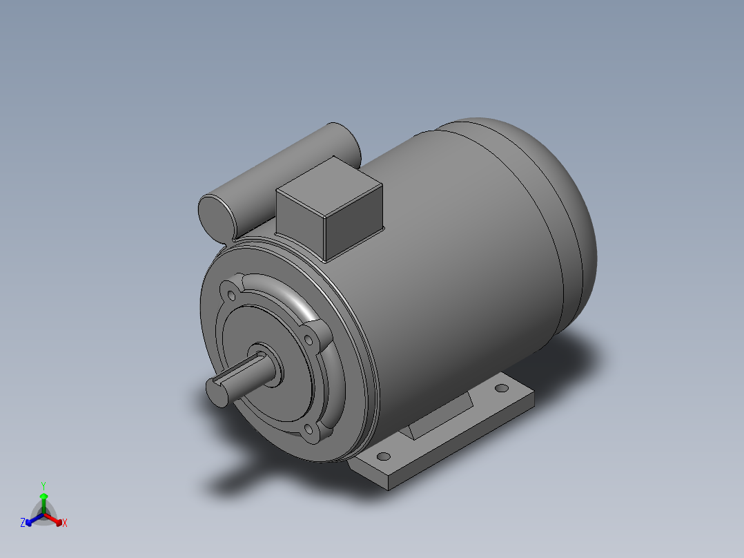 异步电机DJ_YS系列(IP44)_IMB34型_YS-90L-6正等轴测图