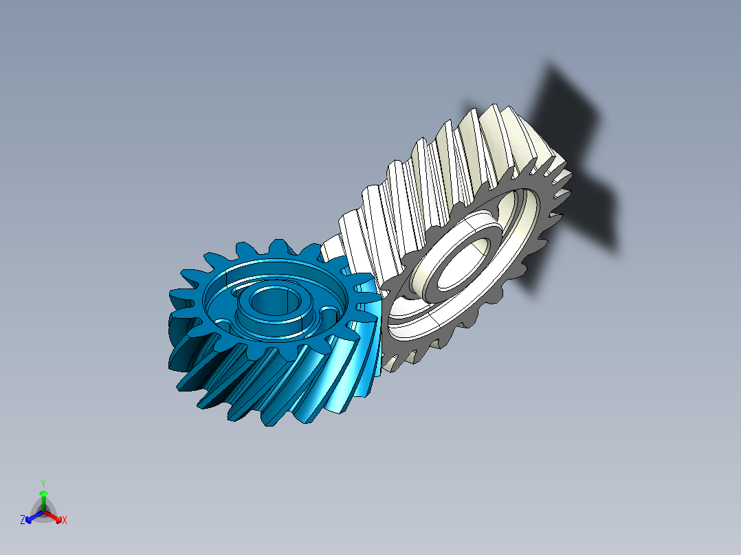 齿轮啮合 (102)正等轴测图