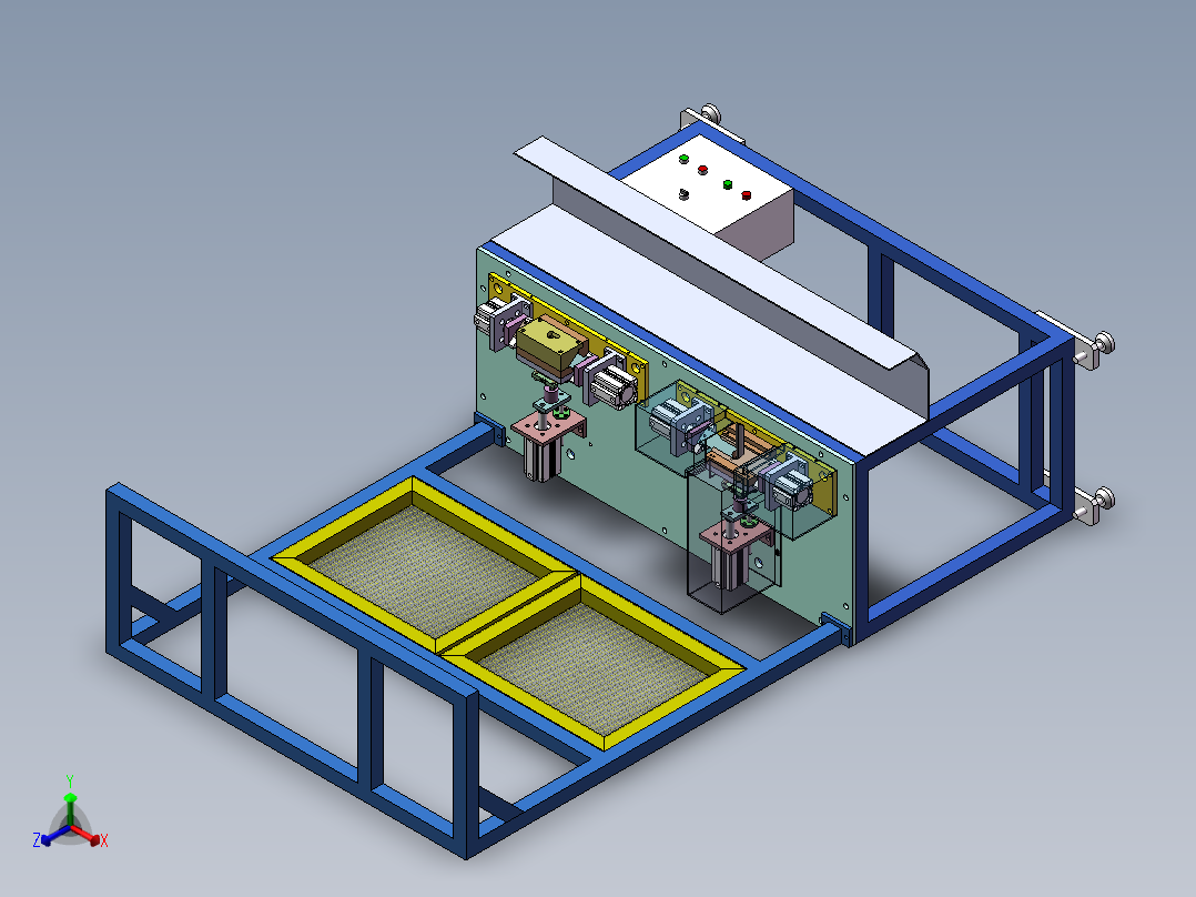 角度冲切机sw18可编辑正等轴测图