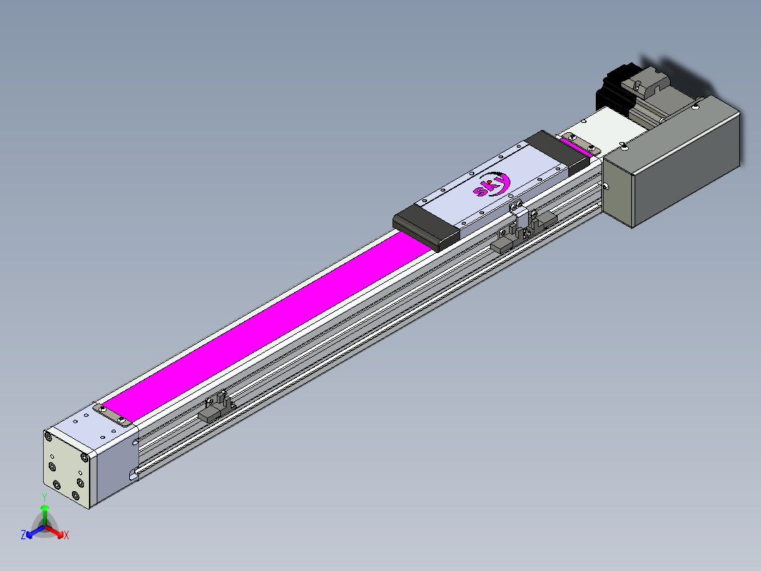 同步带滑台-欧规BC6H-L60-S400-R-ZP40-D3正等轴测图