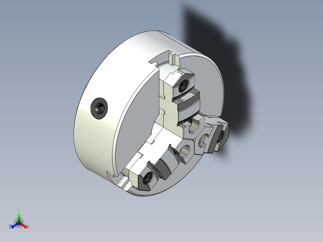车床三爪卡盘正等轴测图
