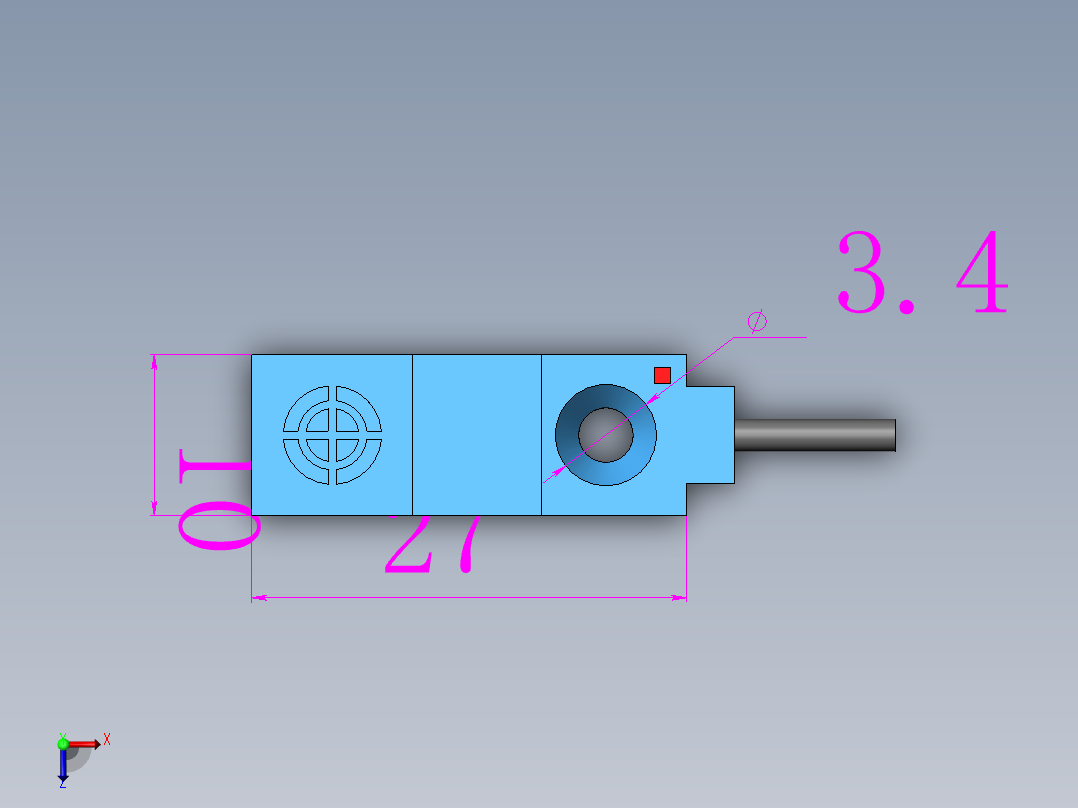 感应式传感器TL-W3M(欧姆龙)俯视图