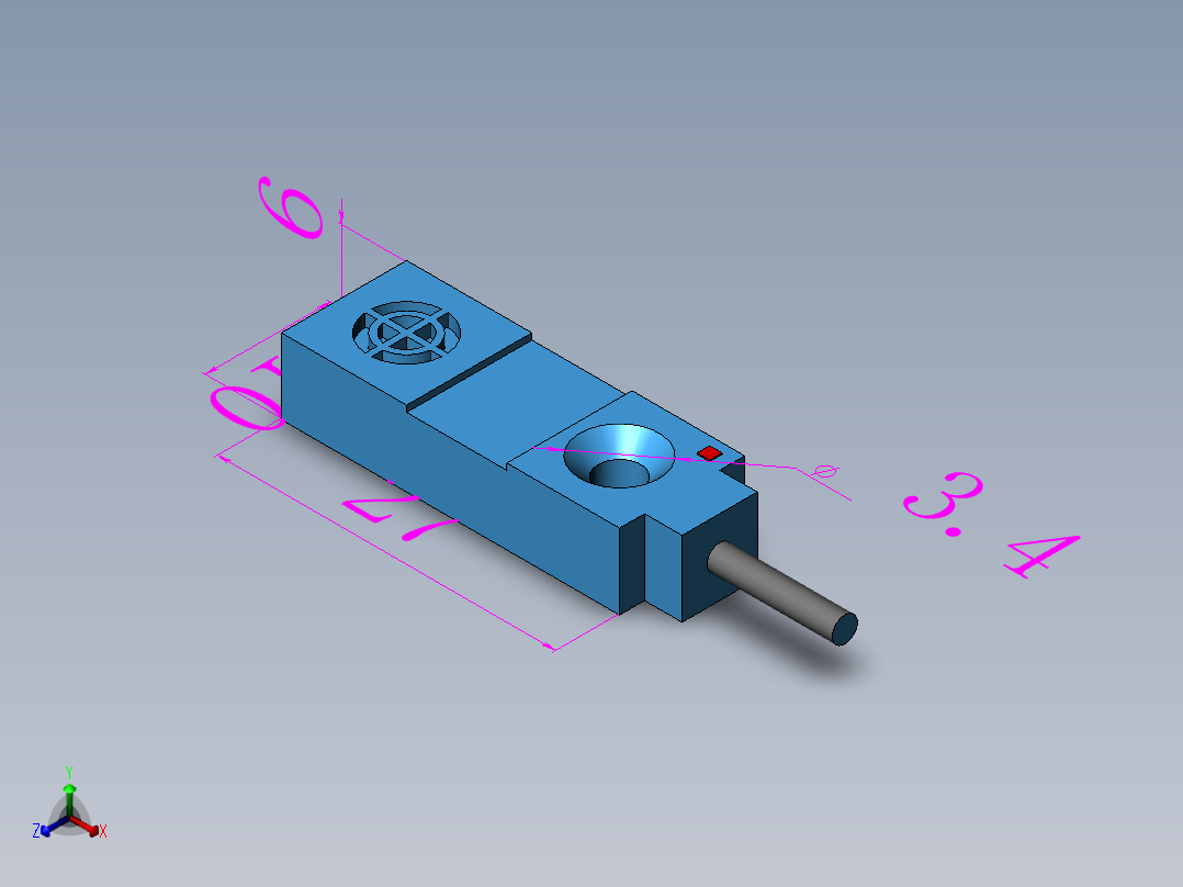 感应式传感器TL-W3M(欧姆龙)正等轴测图