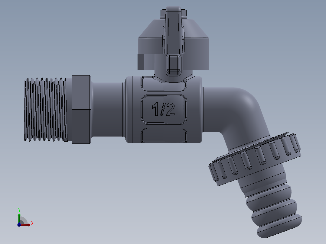 铜水龙头前视图
