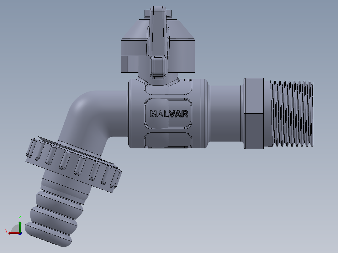 铜水龙头后视图