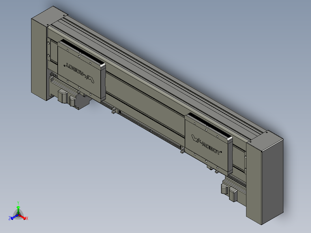 威洛博双电机滑台-VC14D2-S100-BLR-P40-C6正等轴测图
