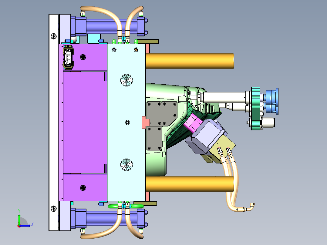 一套经典的汽车仪表模具图左视图