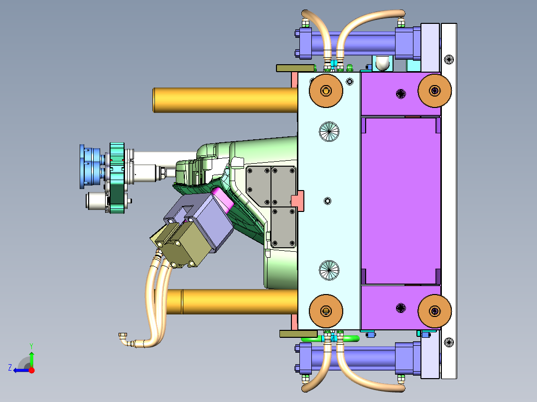 一套经典的汽车仪表模具图右视图