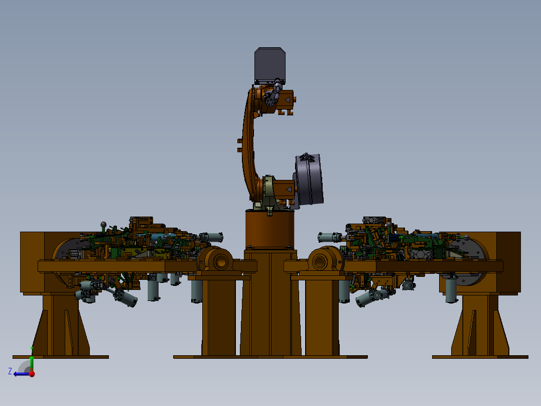 汽车仪表梁骨架机器人弧焊焊装夹具右视图