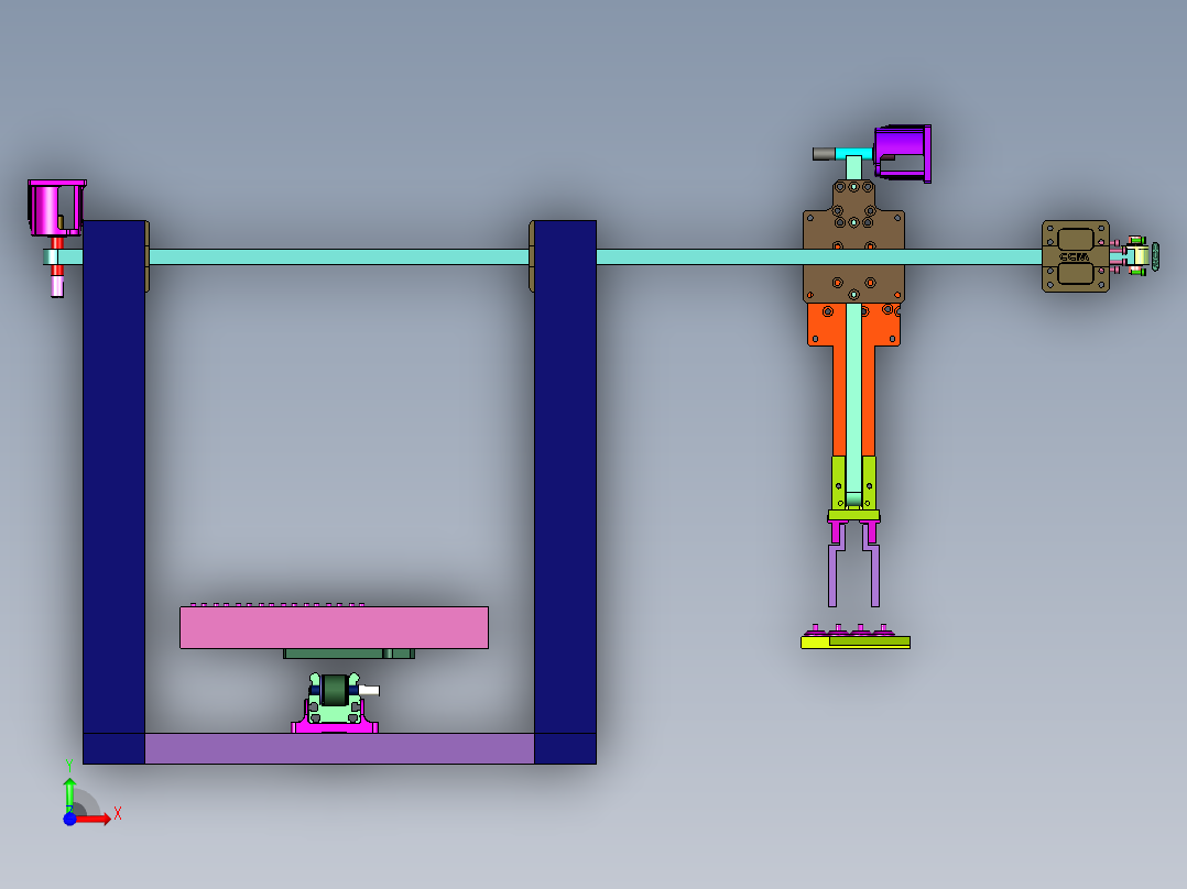 零件机械手堆叠设备前视图