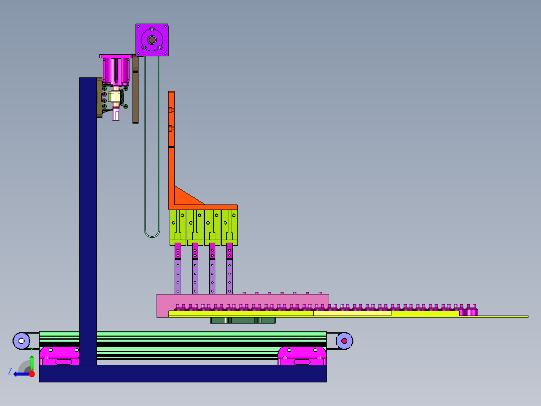 零件机械手堆叠设备右视图